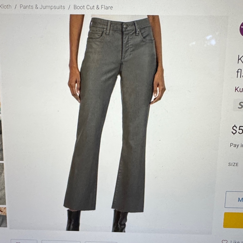 Kut from the Kloth Coated Charcoal Flare Jeans